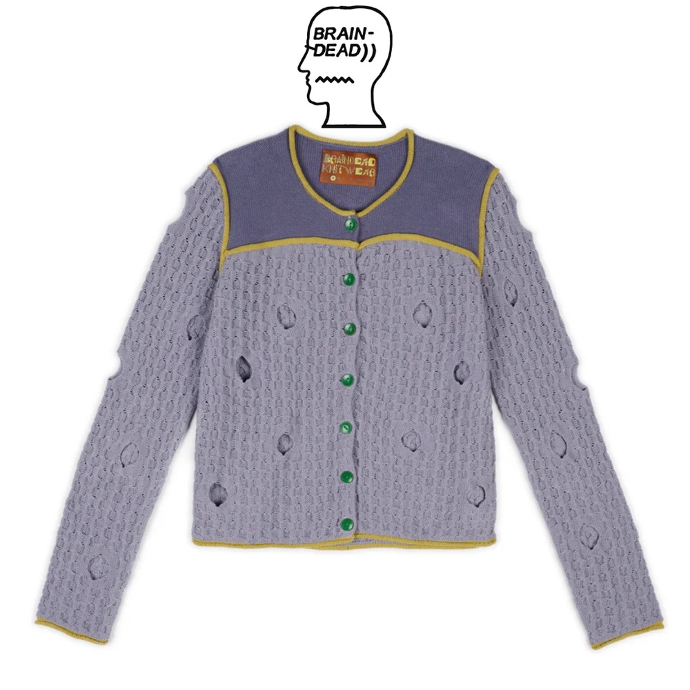 BRAIN DEAD REVERSE SEAM WHOLEY SWEATER - WASHED BLUE